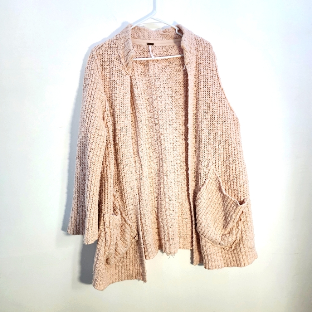 Free People Light Pink Cozy Knit Cardigan